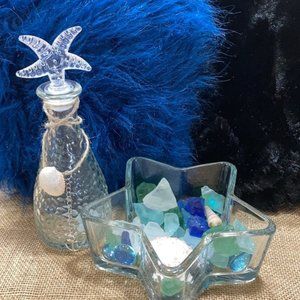 Starfish Pebble Texture Seaside Glass set decor